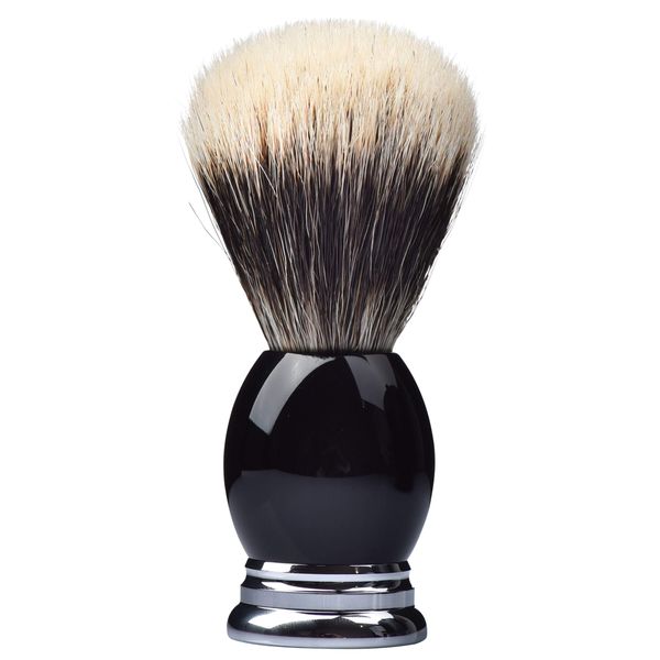 Je&Co 100% Fine Silvertip Badger Bristle Shaving Brush, With Heavy Weight Resin Base (Curved Top)