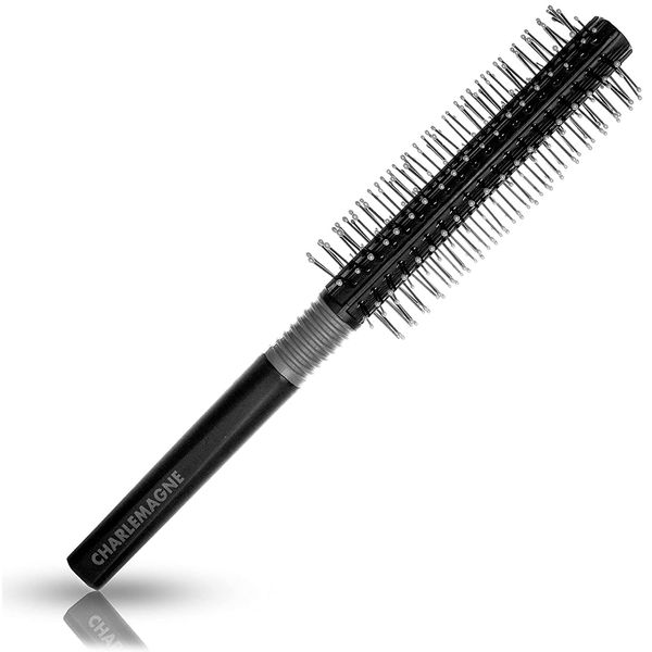 Charlemagne Stylingbürste - Herren Rundbürste - Haarbürste Rund Herren - Bart Bürste - Rundbürste Klein - Kamm für Männer Rund - Round Brush Anti Frizz - Stylingbürsten für Kurze Haare