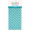 Striped Paper Straws | Caribbean Teal | 40 Pcs.