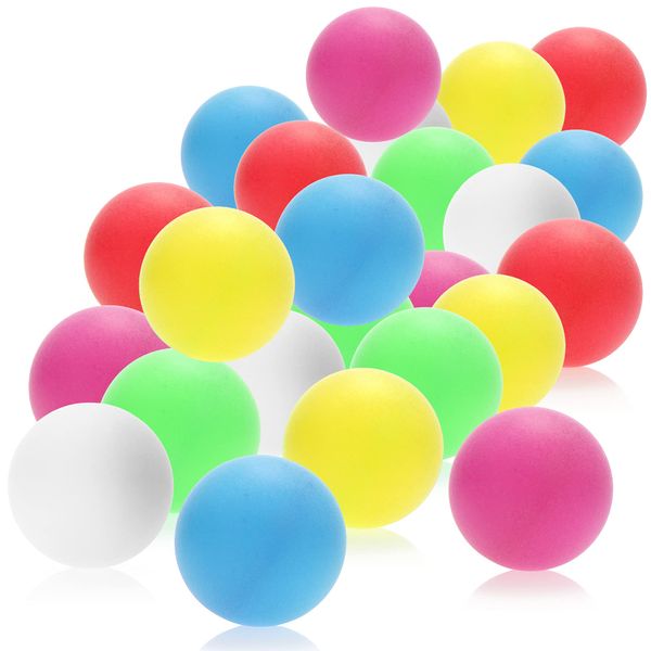 com-four® 24x Tischtennisball - Bunte Pingpongbälle in Standardgröße - Spielbälle für Ping-Pong, Beer-Pong & Table-Tennis - 40mm Trainingsbälle für Anfänger - Plastikbälle (Mehrfarbig)