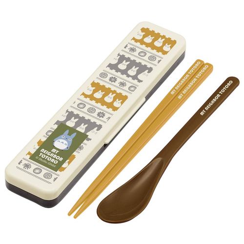 Skater CCS3SAAG My Neighbor Totoro Ghibli Chopsticks & Spoon Set, Silver Ion Ag+ Antibacterial, Made in Japan, 7.1 inches (18 cm)