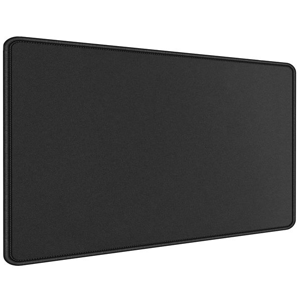 Hosimoln Gaming-Mauspad, Extended Mouse Pad Größe 90x40CM Dicke3MM,Premium-strukturiertes rutschfestes und wasserdichtes Computer-Mousepad mit genähten Kanten für Gaming/Office/Home-90x40 Black