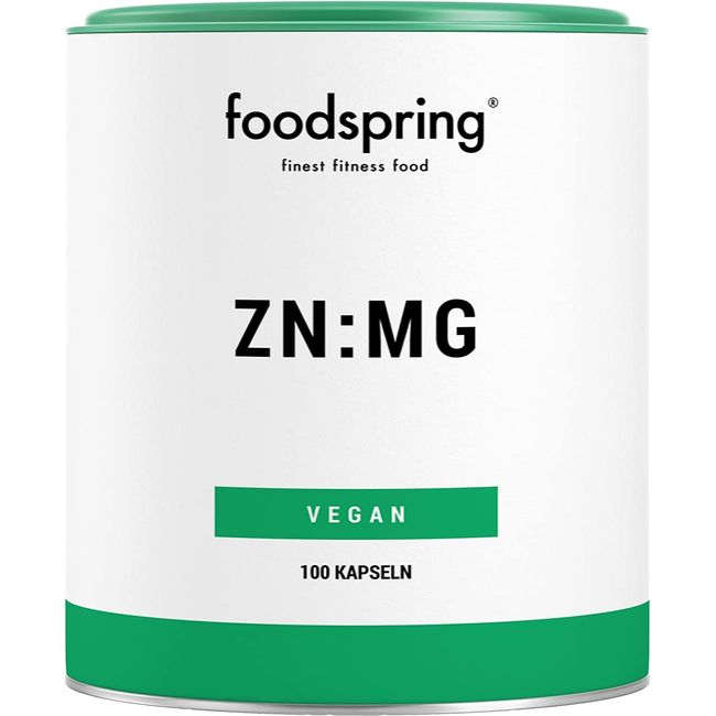 foodspring ZN:MG Kapseln, 100 Stück, Vegan Zink Magnesium Supplement für deine Bestleistung