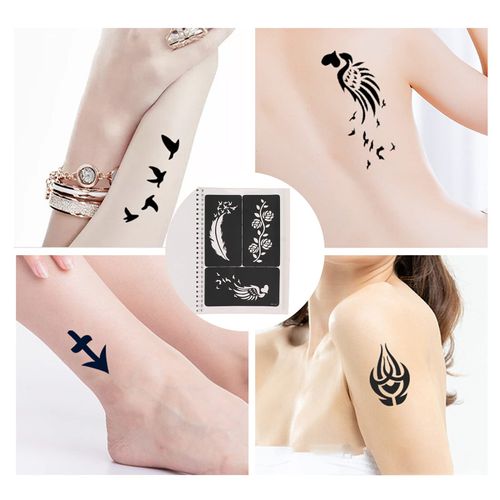 Temporary Tattoo Stencils, 97 Airbrush Tattoo Templates Temporary Glitter Tattoo Stencils Airbrush Stencil Fake Tattoo Templates Reusable