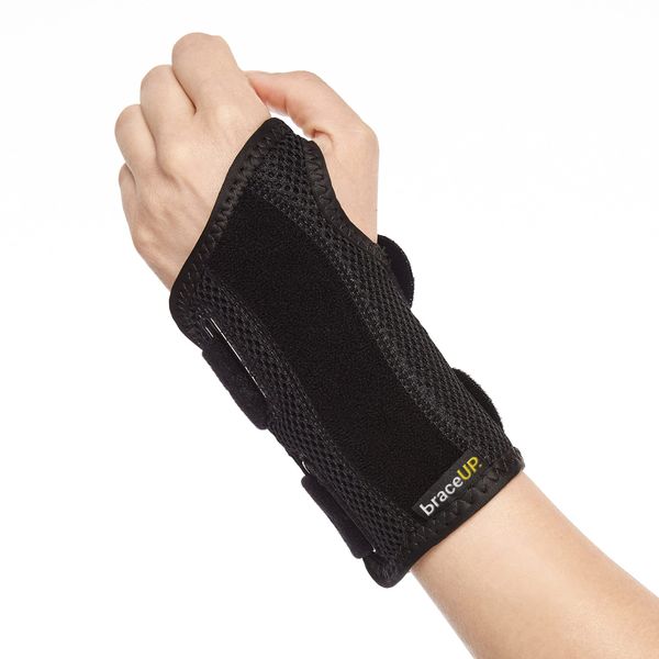 BraceUP Wrist Splint for Carpal Tunnel Right Left Hand - Wrist Support for Women and Men, Daytime and Night Use, Wrist Brace for Pain Relief and Arthritis (Left Hand, S/M)