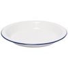 Highlander Deep Enamel Plate Camping Cooking Eating, White, One Size