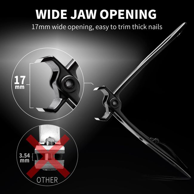 EBEWANLI Straight Edge Nail Clipper, 17mm Wide Jaw Opening Extra Large  Toenail Clippers for Thick Nails, Heavy Duty Toe Nail Clippers for Men,  Adult
