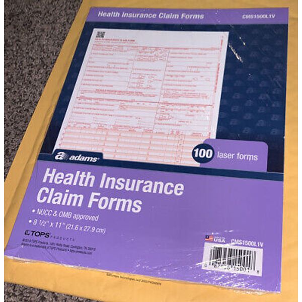 Adams Health Insurance Claim Forms for Laser Printer, 8.5 x 11 Inches, White