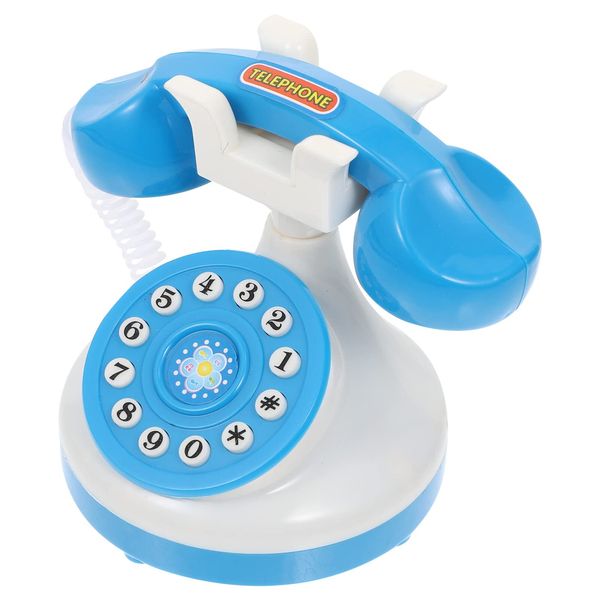 Landline Phone Toy Retro Corded Classic Vintage Old Fashion Telephone Simulation Wired Home Phone Novelty Hotel Telephone Toy for Kids Pretend Role Play Random