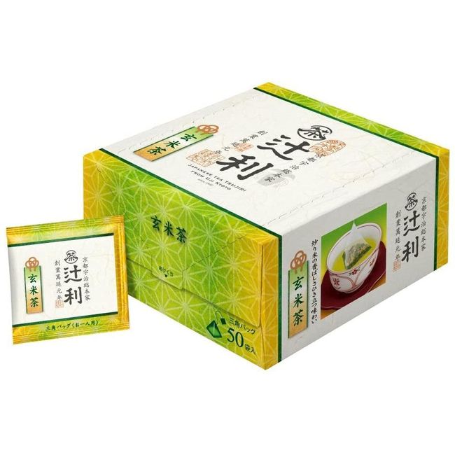 Tsujiri Japanese Genmaicha Brown Rice Green Tea Bags 50 ct.