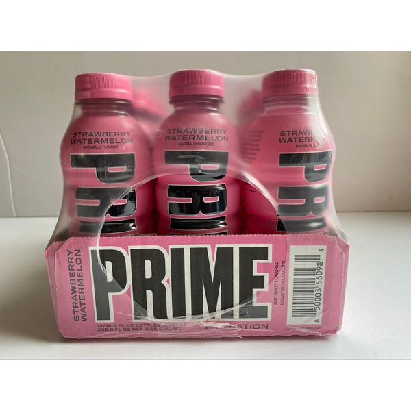 Prime Hydration Drink Strawberry Watermelon Case of 12 Bottles 16.9 oz Each