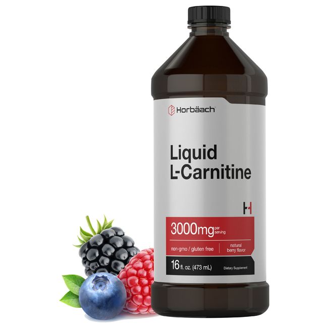 L-Carnitine Liquid 16 oz | 3000 mg | Berry Flavor | Vegetarian | by Horbaach