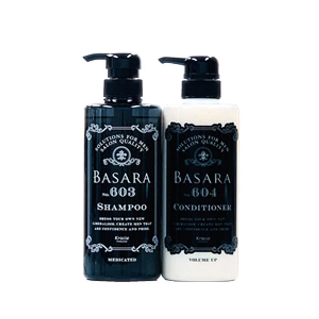 Kracie Basara Medicated Scalp Shampoo 603 500mL &amp; Volume Up Conditioner 604 480g Set