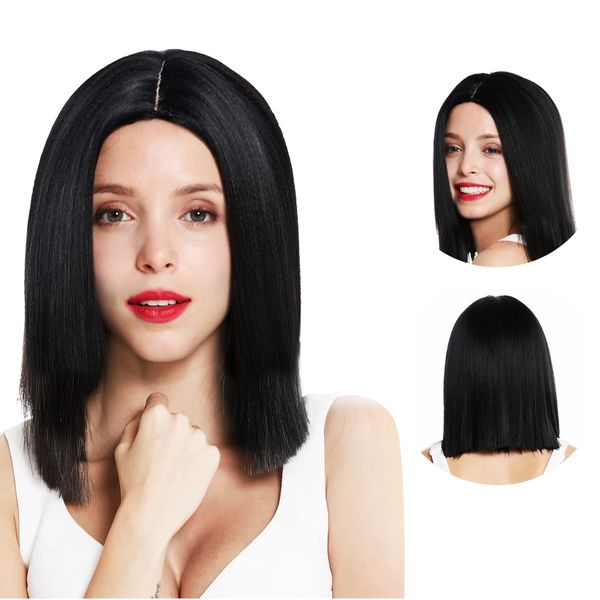 Bob Wigs Middle Part Wig Lace Front Wigs Synthetic Wig Short Light Black Bob Wig Bob Wig Human Hair Bob Black Wigs for Women Bob Wig Human Hair Lace Front Wig Short Bob Blonde Wigs