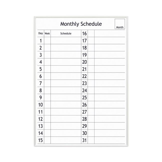 Magex MAMB-3042W-Y Monthly Scheduling Board A3 with Magnet