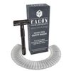 50 BLADES + Facón Classic Long Handle Double Edge Safety Razor - Platinum Japanese Stainless Steel Blades - Butterfly Open Shaving Razor for Smooth Wet Shaving Experience - 200+ Shaves