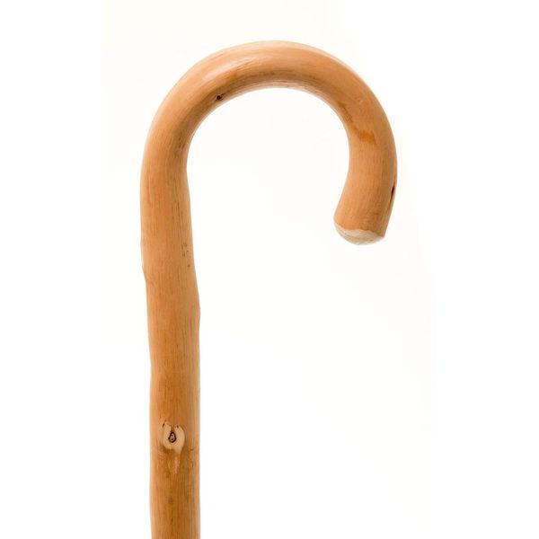 Bariatric Traditional Chestnut Wooden Walking Stick Crook Handle and Ferrule (1015mm)