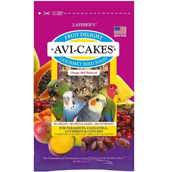 Fruit Delight Avi-Cakes Pet Bird Food, Made with Non-Gmo and Human-Grade Ingredi