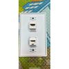CAT6 RJ45  Wall Jack Easy Connect Wall Plate  25pc white colour/keyston