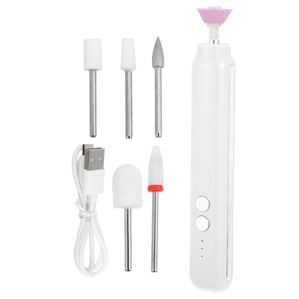 VOCOSTE Electric Nail File Set Nail Drill Machine Pedicure Set Nail Care Kit Portable Limbs Nail Care Trimmer for Home Salon ABS 1 Set White