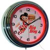 16" Bob's Big Boy Diner Neon Clock Home Restaurant Decor (Red)