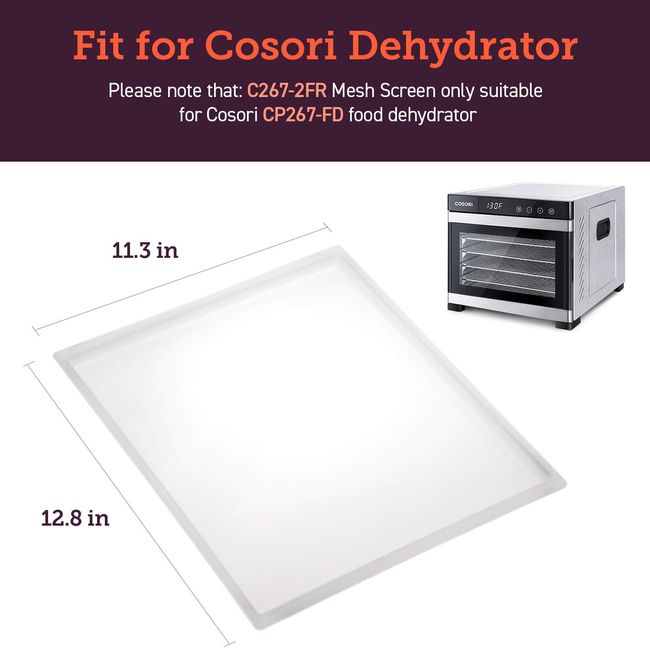 COSORI Food Dehydrator Machine Fruit Roll Sheets, BPA-Free Plastic Tray  Liners, for Fruit Leather/ Roll, Meat, Beef jerky, Herb, Vegetable  C267-2FR, 2