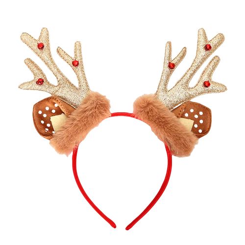 ZEYER Christmas Headbands for Women, 1PCS Red Gem Elk Antlers Hair Bands,Holiday Party Decorations Christmas Costume Christmas Accessories for Women Girls