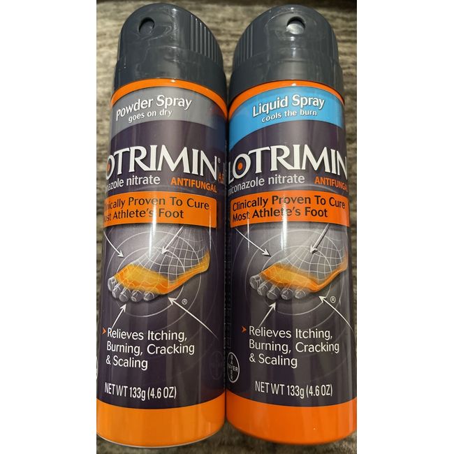 2 Lotrimin Deodorant Powder & Liquid Spray 4.6OZ ea 6/2025