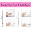 Nail Soaking Bowl Set, 2PCS Finger Soaking Bowl ​Handle Grip Nail Brush Triangle Cuticle Peeler and Stainless Steel Cuticle Pusher Nail Art Tool for Fingernail Toenail Caring Cleaning Brushes Kit…