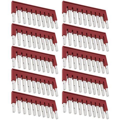 Micro Traders 10 PCs FBS 10-5 Plug in Contact Bridge 3030213 Square Bridge FBS Jumper Bar for UT ST Push-in Terminal Centre Cross Bridges Red