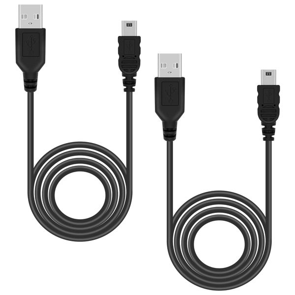 Mcbazel PS3 Charging Cable, 2 Pieces, 1 m PS3 Controller, Charging Cable, Mini USB Cable for Sony PS3 / PS3 Slim / Dualshock 3 Controller