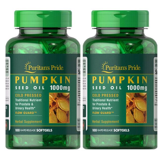 Pumpkin Seed Oil 1000mg 2X100 Softgels Prostate Health Cold Pressed