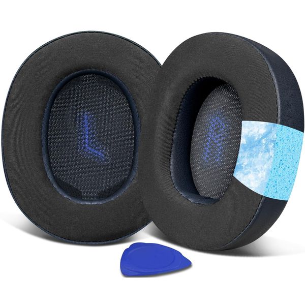 SOULWIT Cooling Gel Ear Pad for JBL E55BT (E55 BT) Over-Ear Wireless Headphones Ear Cushion Replacement Pad High Density Foam Cooling Feeling Navy Blue