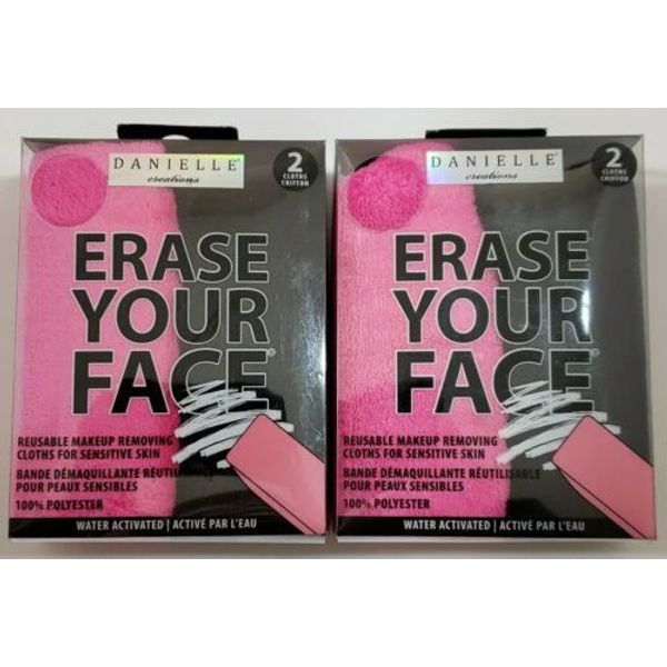 2 Pack- Danielle Creations Erase Your Face Makeup Remover Cloths