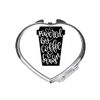Powered by coffee and sarcasm word art funny statement [FB21] compact pocket mirror - silver heart shape
