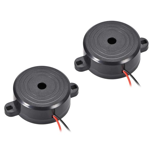 sourcing map 2 Pcs DC 9-15V Active Electronic Buzzer Piezo Alarm Sound 90dB Beep Speaker