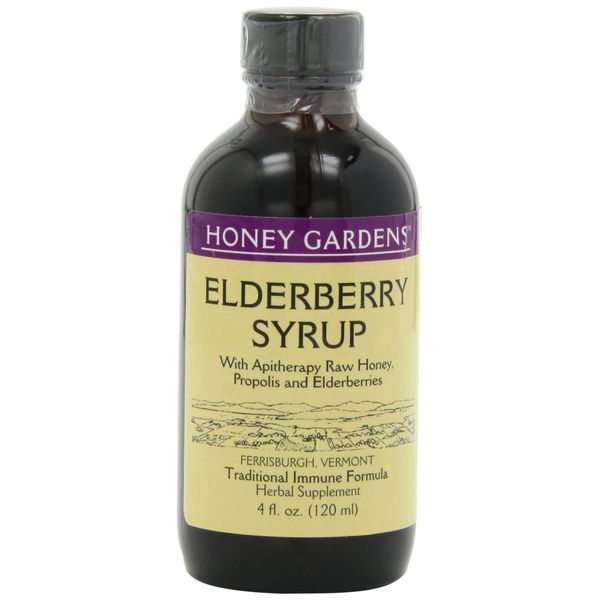 Honey Gardens Elderberry Syrup w/Apitherapy Raw Honey, Propolis & Elderberries | Immune Formula | 2 Pack