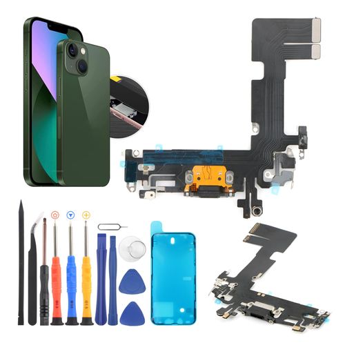 Dock Connector for iPhone 13 Charging Port Flex Cable Replacement for iPhone 13 A2633 A2482 A2631 A2634 A2635 USB Charger Dock Board Connector with Tools(Black)