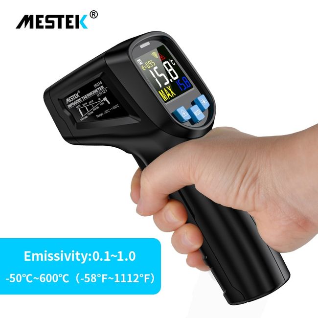 Mestek IR03A Infrared Thermometer Non-contact Temperature Meter Color LCD  Screen 