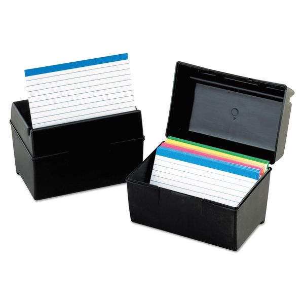 Oxford 01351 Plastic Index Card File, 300 Capacity, 5 5/8w x 3 5/8d, Black