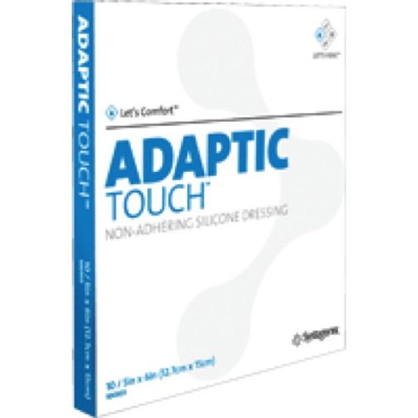 Systagenix Wound Management Adaptic Touch Non-adhering Silicone Dressing 5" x 6", Flexible, Cellulose Acetate Coated with Silicone (Carton of 10 Each)