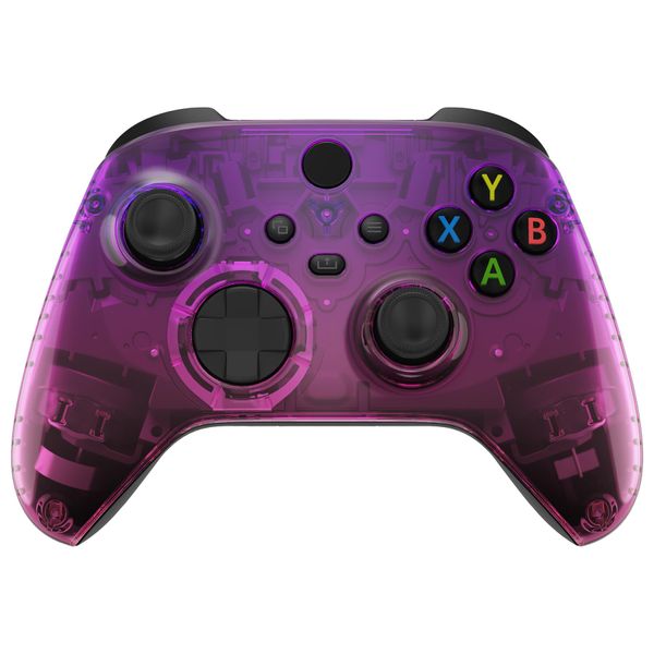 eXtremeRate Replacement Faceplate for Xbox Series X & S Controller - Personalize Your Control - Gradient Translucent Purple Rose Red Front Housing Shell for Xbox Controller [Controller NOT Included]