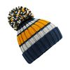 Beechfield Hygge Striped Beanie - Black Cherry