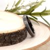 Matt Finish Step Edges Christmas Ring 4mm Gray Tungsten Carbide Stackable Band