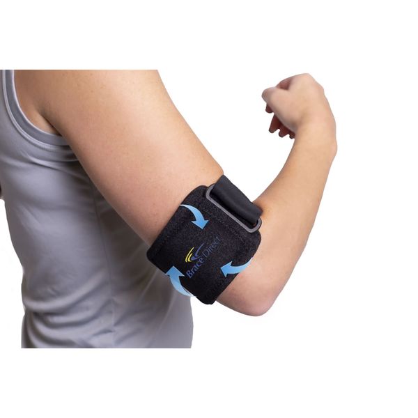 Brace Direct Tennis & Golf Elbow Cold Gel Therapy Compression Brace - Reusable Ice Pack Wrap with Strap- Pain Relief for Tendonitis, Injuries, Medial Epicondylitis, Joint Pain