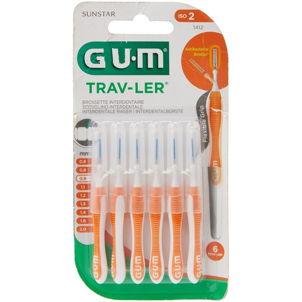 GUM Trav-ler interdental brush 0.9 mm orange (6 pc)
