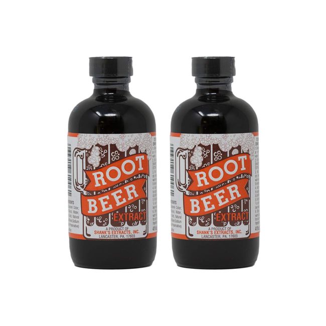 Shank's Root Beer Extract- Two 4 fl. oz. Bottles