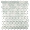 River Hexagon Bathroom Kitchen Splashback Gloss White Mosaic Tile - 307x317mm