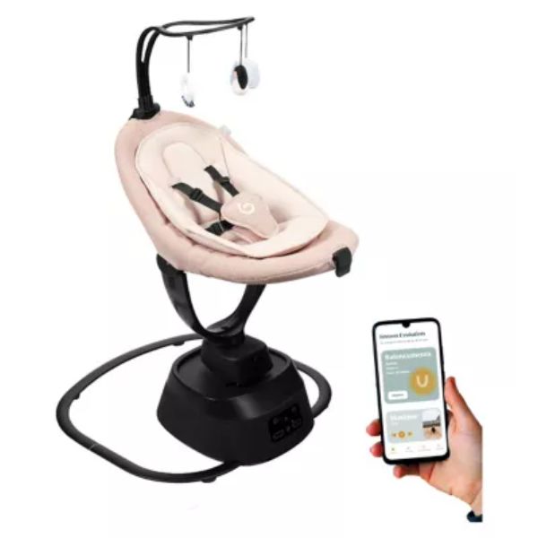 Babymoov Swoon Evolution Connect Smart Baby Swing Mocca