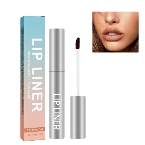 Tkekruh Marrone chiar Lip Liner Peel Off Lipliner A Lunga Tenuta Matita per Contorno Labbra Sfoderabile fa apparire le labbra carnose, impermeabile, a lunga durata, non svanisce